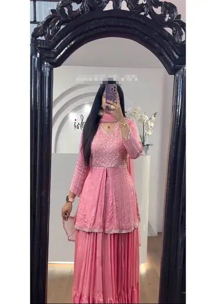 PC 434 Chinon Embroidery Sequence Work Lehenga With Crop Top Dupatta Wholesale In India